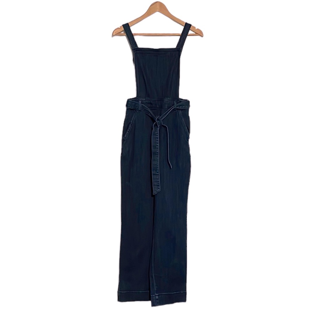 Universal Thread Womans Dark Wash Belted Denim Overalls